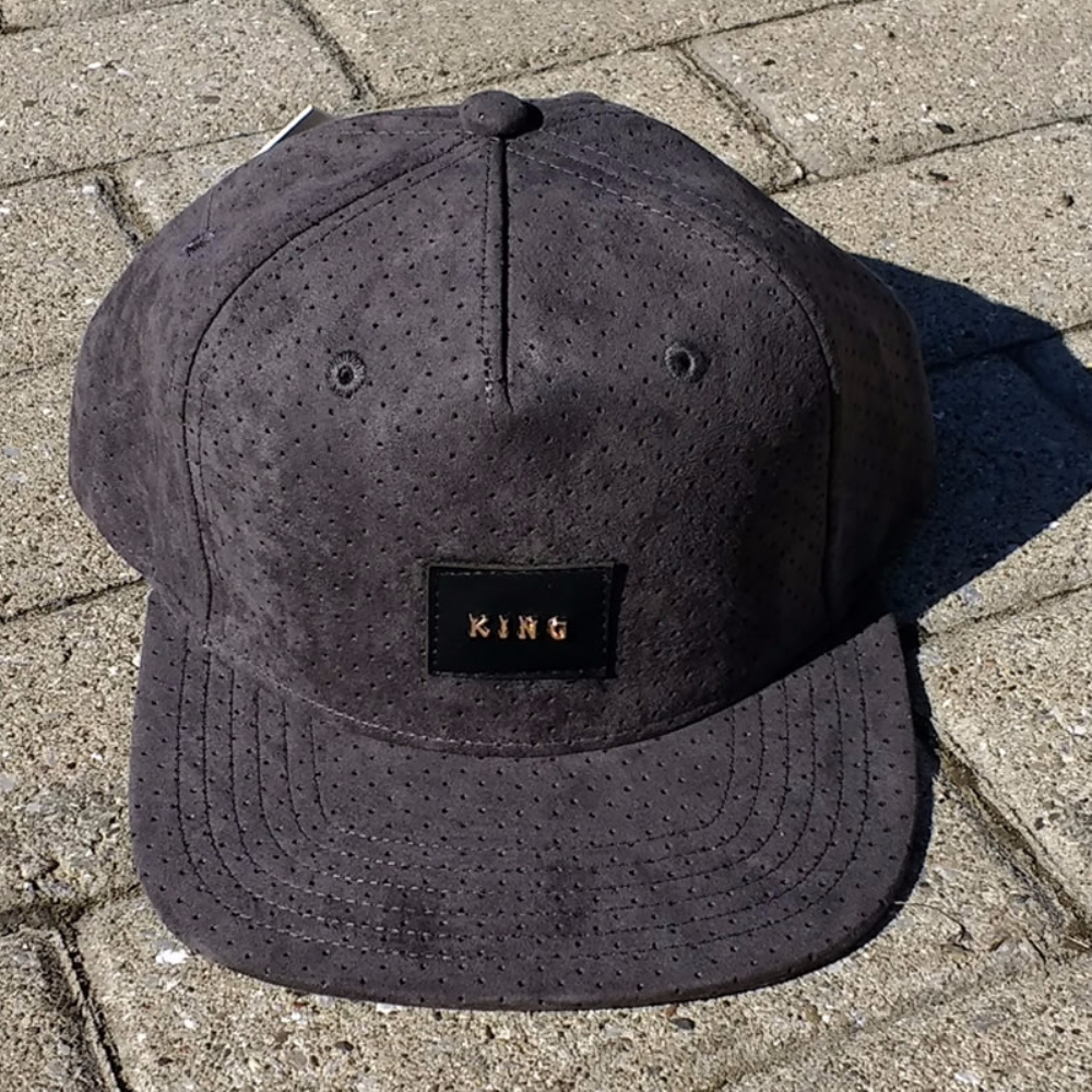 King Apparel Aesthetic Snapback Pinch Panel Charcoal Suede