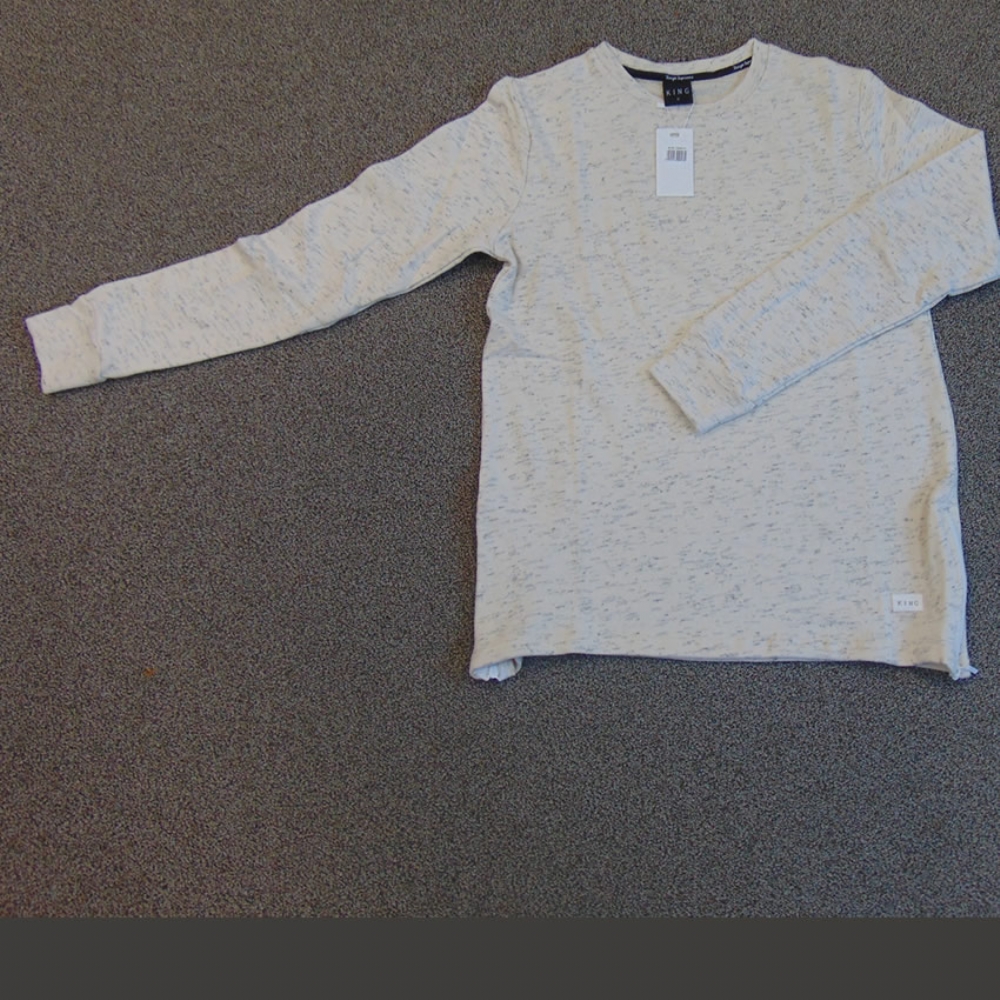 King Apparel Thread Sweatshirt in cream fleck