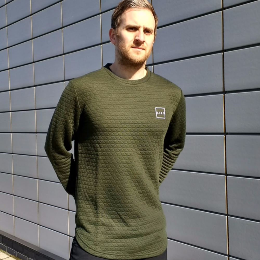 King Apparel Legacy Quilted Crewsweat Olive
