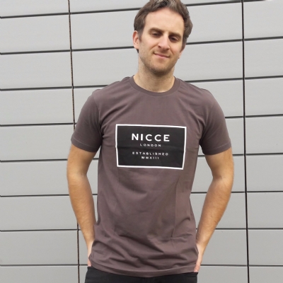 Nicce EST 13 tee shirt in charcoal